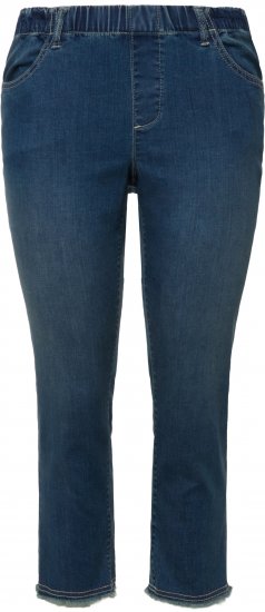 Ulla Popken Cropped Narrow Leg Jeans Blue Denim - Női Farmer & Nadrágok Nagy Méretekben – Plus Size - 