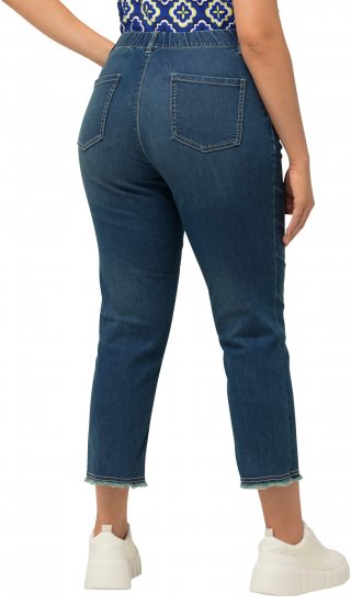Ulla Popken Cropped Narrow Leg Jeans Blue Denim - Női Farmer & Nadrágok Nagy Méretekben – Plus Size - 
