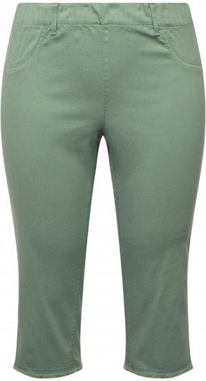 Ulla Popken Stretch Fit Raw Hem Moss Green - Női Farmer & Nadrágok Nagy Méretekben – Plus Size - 