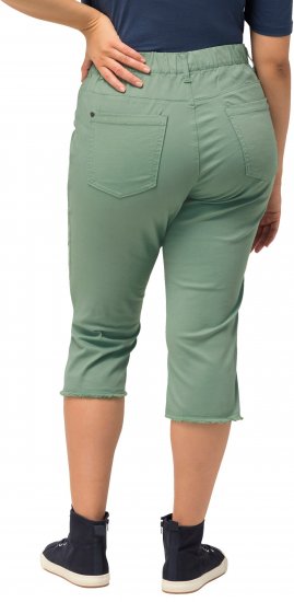Ulla Popken Stretch Fit Raw Hem Moss Green - Női Farmer & Nadrágok Nagy Méretekben – Plus Size - 
