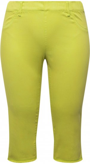 Ulla Popken Stretch Fit Raw Hem Capris Pistachio - Női Farmer & Nadrágok Nagy Méretekben – Plus Size - 