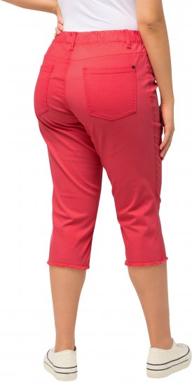 Ulla Popken Stretch Fit Raw Hem Capris Dark Coral - Női Farmer & Nadrágok Nagy Méretekben – Plus Size - 