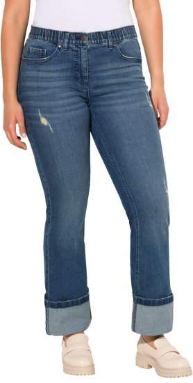 Ulla Popken Wide Cuff Stretch Fit Jeans Blue Denim - Női Farmer & Nadrágok Nagy Méretekben – Plus Size - 