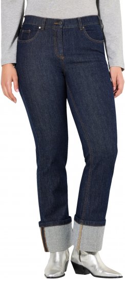 Ulla Popken Turn Up Hem Wide Leg Mary Jeans Grey Denim - Női Farmer & Nadrágok Nagy Méretekben – Plus Size - 