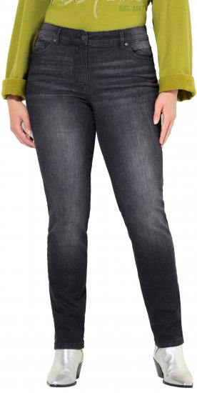 Ulla Popken Rhinestone Detail Stretch Fit Jeans Black - Női Farmer & Nadrágok Nagy Méretekben – Plus Size - 