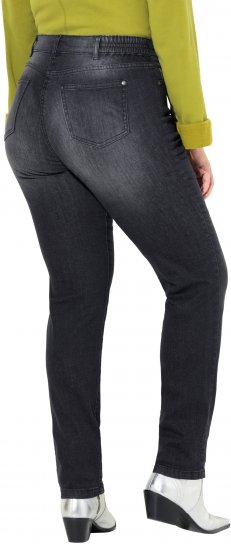 Ulla Popken Rhinestone Detail Stretch Fit Jeans Black - Női Farmer & Nadrágok Nagy Méretekben – Plus Size - 
