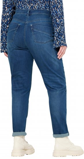 Ulla Popken Rivet Detail Mom Jeans Blue - Női Farmer & Nadrágok Nagy Méretekben – Plus Size - 