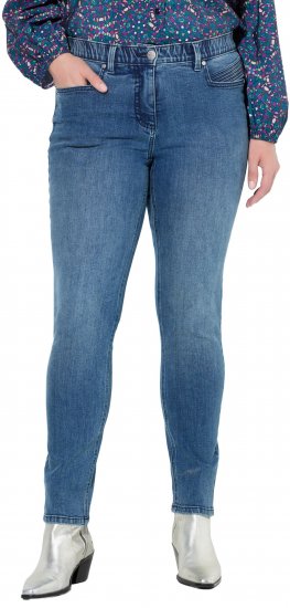 Ulla Popken Decorative Pocket Slim Stretch Jeans Blue Denim - Női Farmer & Nadrágok Nagy Méretekben – Plus Size - 