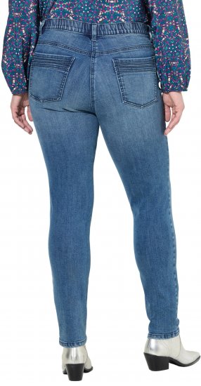 Ulla Popken Decorative Pocket Slim Stretch Jeans Blue Denim - Női Farmer & Nadrágok Nagy Méretekben – Plus Size - 