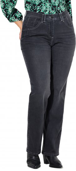 Ulla Popken Wide Leg Mandy Jeans Black - Női Farmer & Nadrágok Nagy Méretekben – Plus Size - 