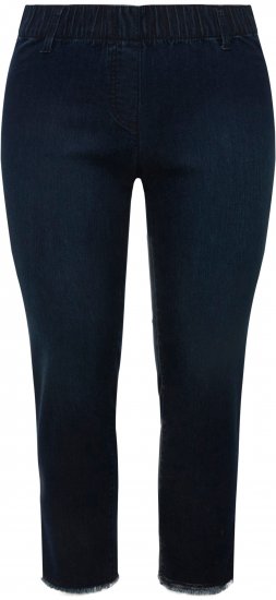 Ulla Popken Cropped Raw Hem Jeggings Denim Blue - Női Farmer & Nadrágok Nagy Méretekben – Plus Size - 