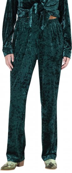Ulla Popken Velvet Elastic Waist Pants Green - Női Farmer & Nadrágok Nagy Méretekben – Plus Size - 