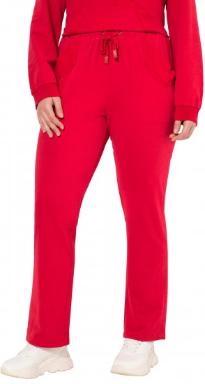 Ulla Popken Elastic Waist Sweatpants Red - Női Farmer & Nadrágok Nagy Méretekben – Plus Size - 