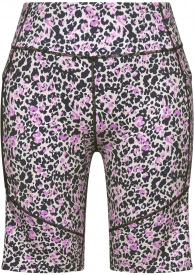 Ulla Popken Leopard Print Quick Drying Shorts Black - Női Farmer & Nadrágok Nagy Méretekben – Plus Size - 