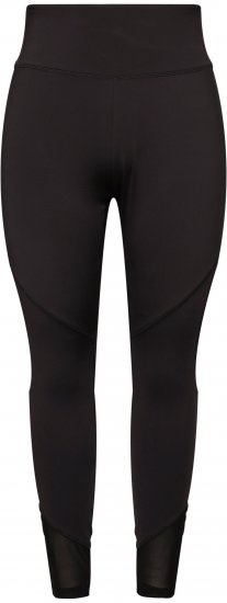 Ulla Popken Mesh Panel Leggings Black - Női Farmer & Nadrágok Nagy Méretekben – Plus Size - 