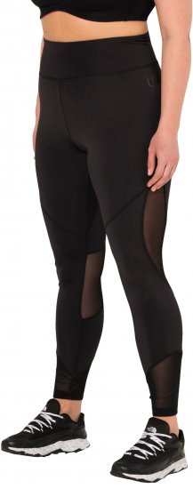 Ulla Popken Mesh Panel Leggings Black - Női Farmer & Nadrágok Nagy Méretekben – Plus Size - 