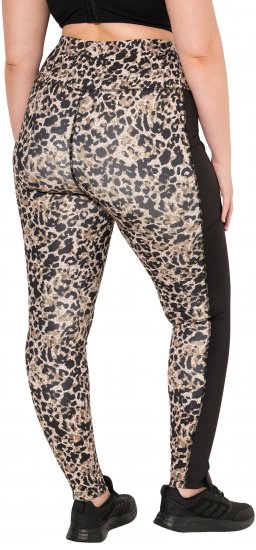 Ulla Popken Leopard Print Quick Drying Leggings Orange - Női Farmer & Nadrágok Nagy Méretekben – Plus Size - 