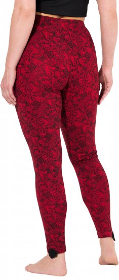 Ulla Popken Lace Print Leggings Red - Női Farmer & Nadrágok Nagy Méretekben – Plus Size - 