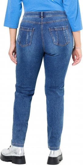 Ulla Popken Lightly Distressed Slim Leg Jeans Blue - Női Farmer & Nadrágok Nagy Méretekben – Plus Size - 