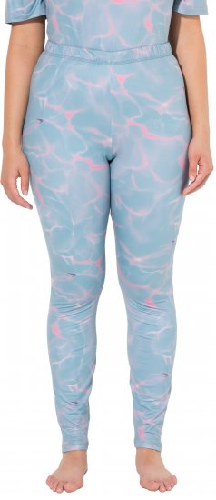 Ulla Popken Wave Print Ski Leggings Blue - Női Farmer & Nadrágok Nagy Méretekben – Plus Size - 