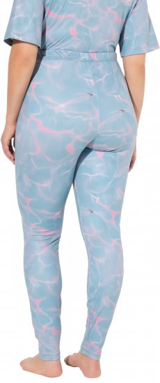 Ulla Popken Wave Print Ski Leggings Blue - Női Farmer & Nadrágok Nagy Méretekben – Plus Size - 