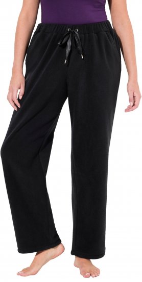 Ulla Popken Fleece Loungewear Pants Black - Női Farmer & Nadrágok Nagy Méretekben – Plus Size - 