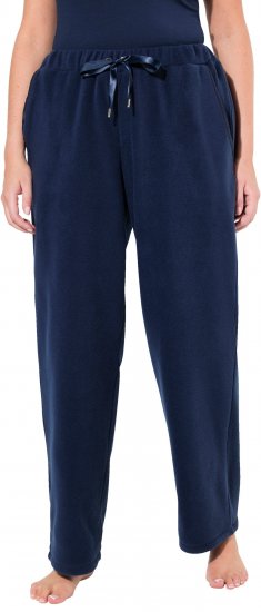 Ulla Popken Fleece Loungewear Pants Night Blue - Női Farmer & Nadrágok Nagy Méretekben – Plus Size - 