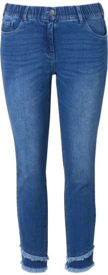 Ulla Popken Double Fringe Hem Stretch Fit Jeans Denim Blue - Női Farmer & Nadrágok Nagy Méretekben – Plus Size - 