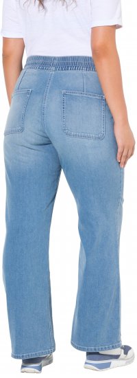 Ulla Popken Patch Pocket Elastic Waist Jeans Blue - Női Farmer & Nadrágok Nagy Méretekben – Plus Size - 