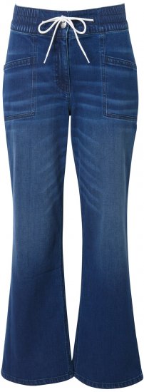 Ulla Popken Patch Pocket Elastic Waist Jeans Denim Blue - Női Farmer & Nadrágok Nagy Méretekben – Plus Size - 
