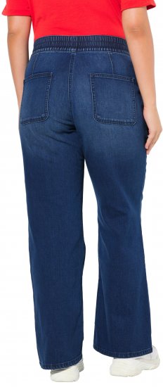 Ulla Popken Patch Pocket Elastic Waist Jeans Denim Blue - Női Farmer & Nadrágok Nagy Méretekben – Plus Size - 