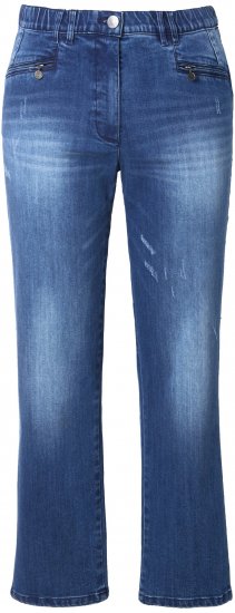 Ulla Popken Tapered Leg Lightly Distressed Jeans Denim Blue - Női Farmer & Nadrágok Nagy Méretekben – Plus Size - 