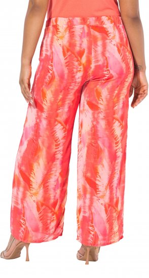 Ulla Popken Feather Batik Print Layered Chiffon Pants - Női Farmer & Nadrágok Nagy Méretekben – Plus Size - 