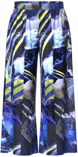 Ulla Popken Blue Stroke Wide Leg Palazzo Pants - Női Farmer & Nadrágok Nagy Méretekben – Plus Size - 