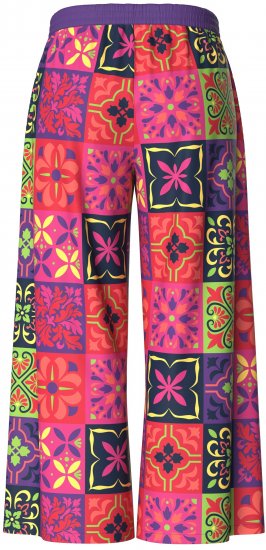 Ulla Popken Tile Print Wide Leg Palazzo Pants Purple - Női Farmer & Nadrágok Nagy Méretekben – Plus Size - 