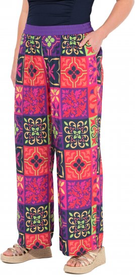 Ulla Popken Tile Print Wide Leg Palazzo Pants Purple - Női Farmer & Nadrágok Nagy Méretekben – Plus Size - 