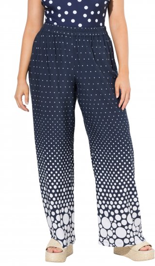 Ulla Popken Dot Gradient Wide Leg Elastic Waist Palazzo Pants Grey - Női Farmer & Nadrágok Nagy Méretekben – Plus Size - 