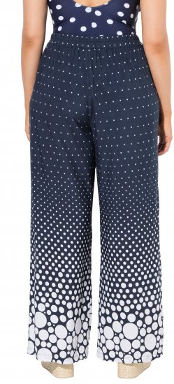 Ulla Popken Dot Gradient Wide Leg Elastic Waist Palazzo Pants Grey - Női Farmer & Nadrágok Nagy Méretekben – Plus Size - 