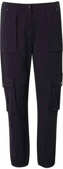 Ulla Popken Elastic Hem Stretch Fit Cargo Pants Black - Női Farmer & Nadrágok Nagy Méretekben – Plus Size - 