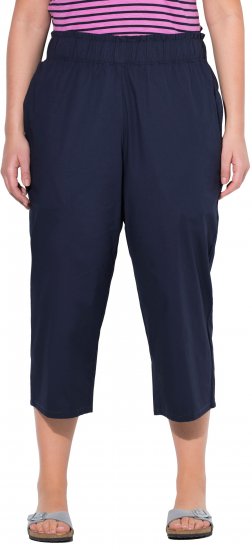 Ulla Popken Stretch Fit Paper Bag Culottes Navy - Női Farmer & Nadrágok Nagy Méretekben – Plus Size - 