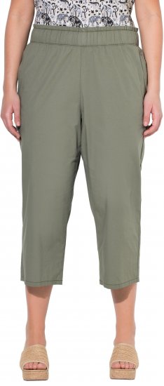 Ulla Popken Stretch Fit Paper Bag Culottes Green - Női Farmer & Nadrágok Nagy Méretekben – Plus Size - 