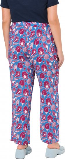 Ulla Popken Seashell Print Elastic Waist Pants Blue - Női Farmer & Nadrágok Nagy Méretekben – Plus Size - 
