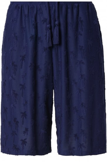 Ulla Popken Terry Cloth Palm Elastic Waist Shorts Blue - Női Farmer & Nadrágok Nagy Méretekben – Plus Size - 