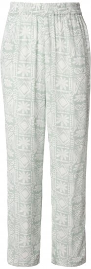 Ulla Popken Mosaic Print Elastic Waist Pants White - Női Farmer & Nadrágok Nagy Méretekben – Plus Size - 