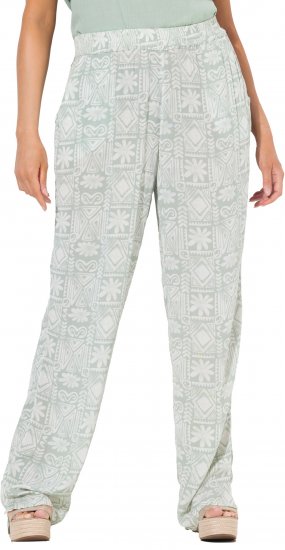 Ulla Popken Mosaic Print Elastic Waist Pants White - Női Farmer & Nadrágok Nagy Méretekben – Plus Size - 
