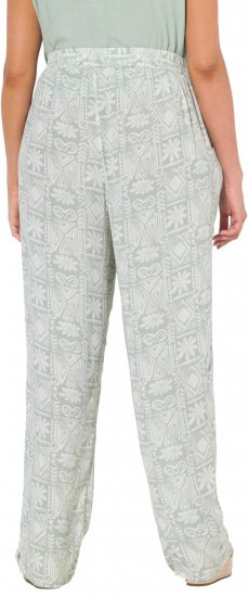 Ulla Popken Mosaic Print Elastic Waist Pants White - Női Farmer & Nadrágok Nagy Méretekben – Plus Size - 