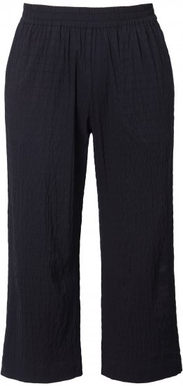 Ulla Popken Textured Elastic Waist Cropped Pants Black - Női Farmer & Nadrágok Nagy Méretekben – Plus Size - 