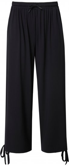 Ulla Popken Quick Drying Split Leg Elastic Waist Joggers Black - Női Farmer & Nadrágok Nagy Méretekben – Plus Size - 