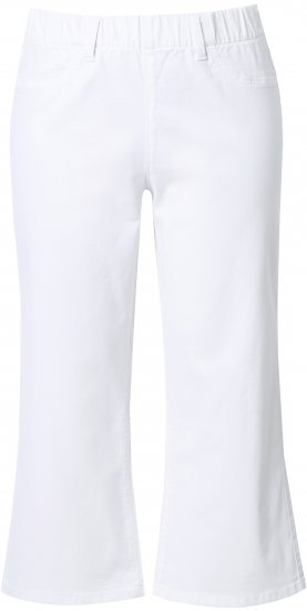 Ulla Popken Wide Leg Twill Mary Fit Culottes White - Női Farmer & Nadrágok Nagy Méretekben – Plus Size - 