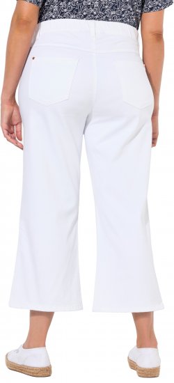 Ulla Popken Wide Leg Twill Mary Fit Culottes White - Női Farmer & Nadrágok Nagy Méretekben – Plus Size - 